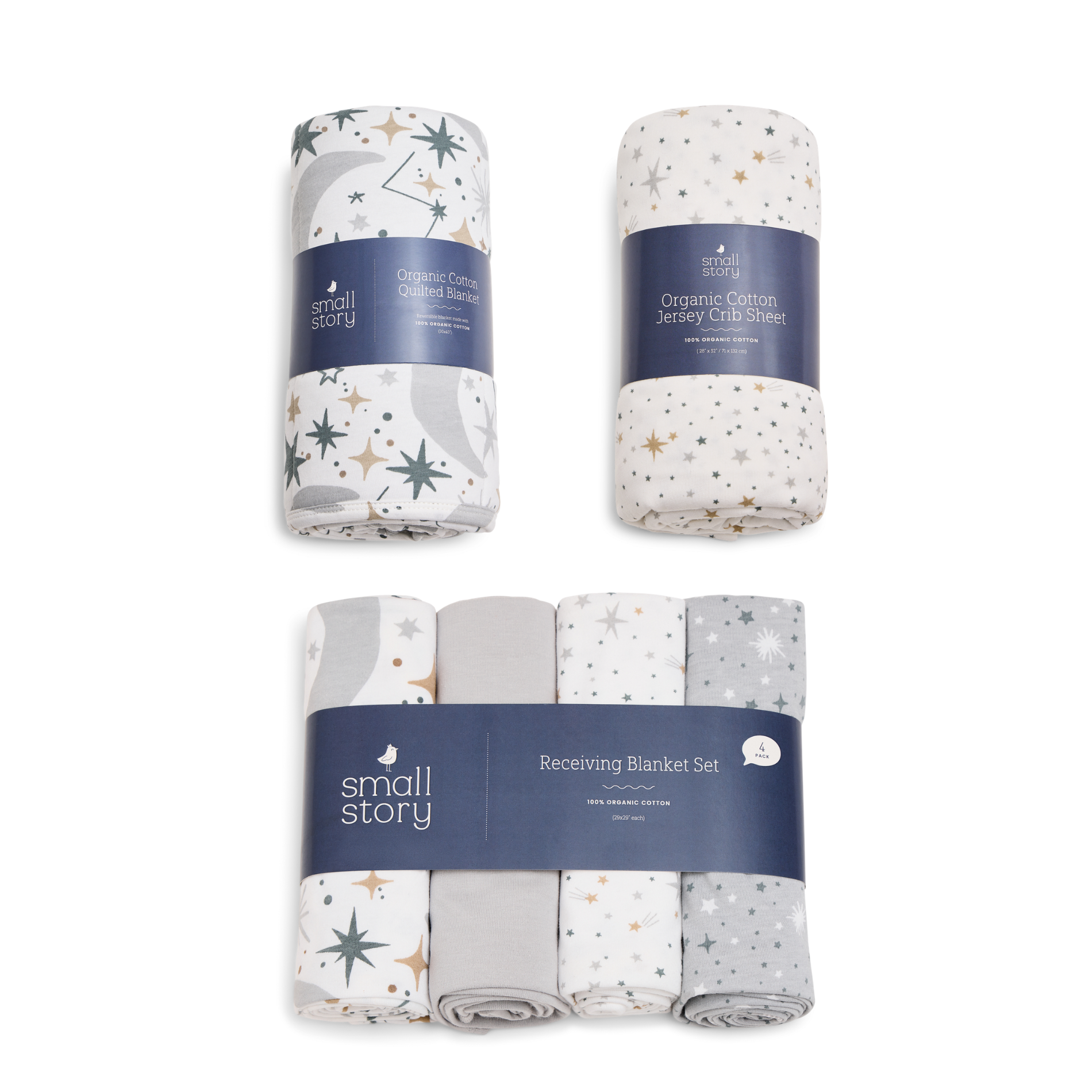 Small Story Organic Cotton Nursery Gift Set - Starry Night.