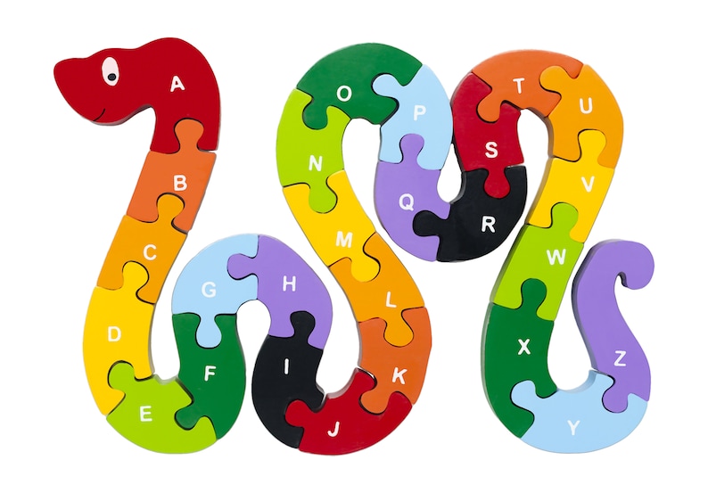 Red Fish Toys Wooden Snake Puzzle.