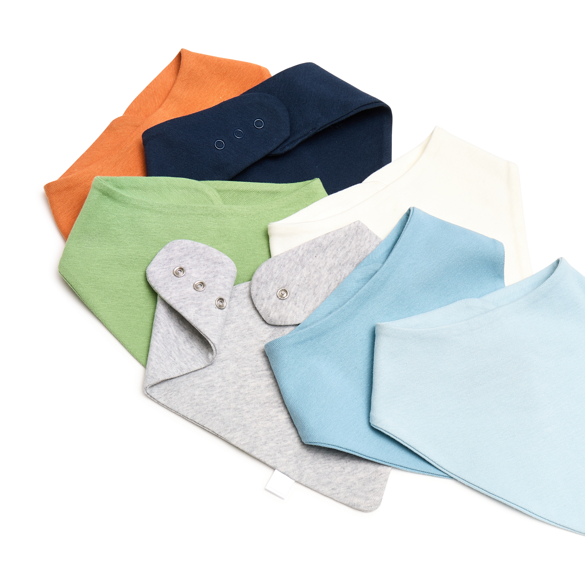 Small Story Organic Cotton Bandana Bib (7 Pack) - Ocean Mix, One Size.