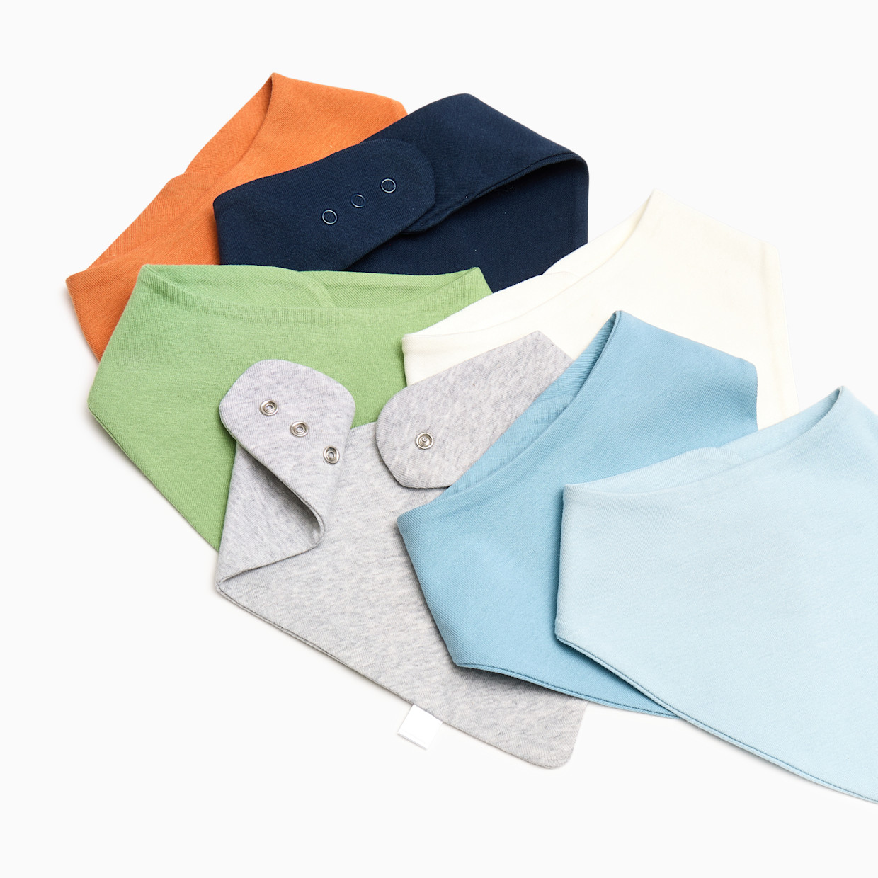Small Story Organic Cotton Bandana Bib (7 Pack) - Ocean Mix, One Size.