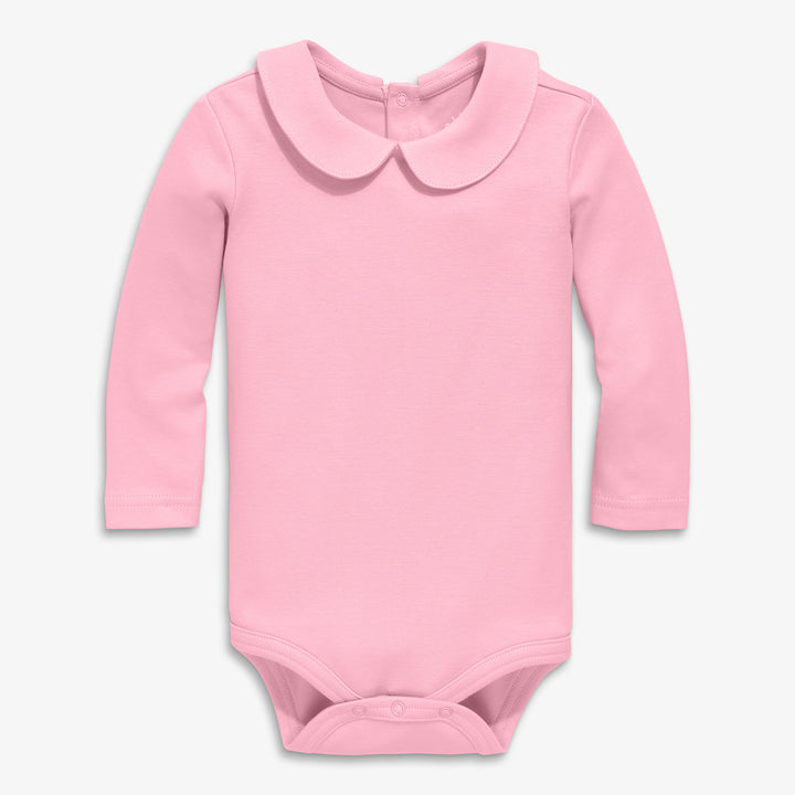 Organic Long Sleeve Peter Pan Babysuit.