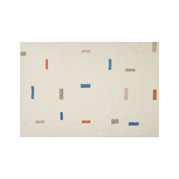 Sage & Wild Brick Washable Wool Area Rug.