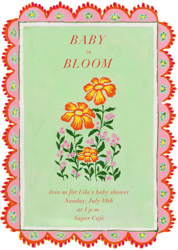 Floral Whimsy - Baby Shower Invitation.