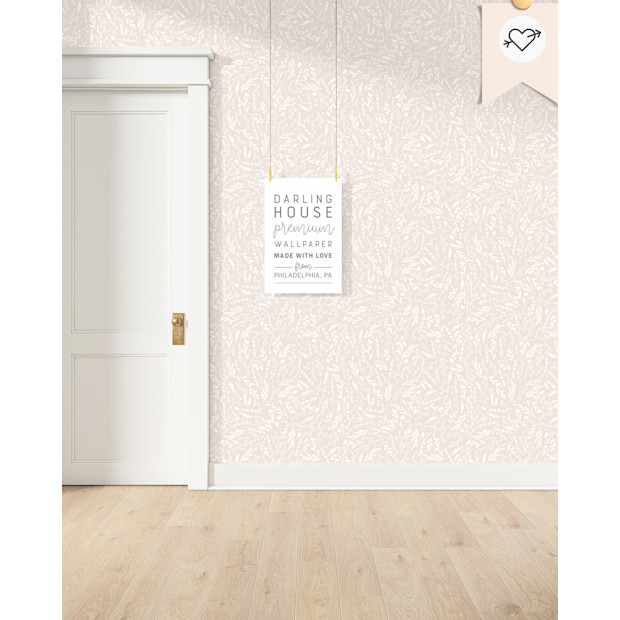 DarlingHouseDesign Minimalist Blush Pink Wildflower Wallpaper - $88.00+.