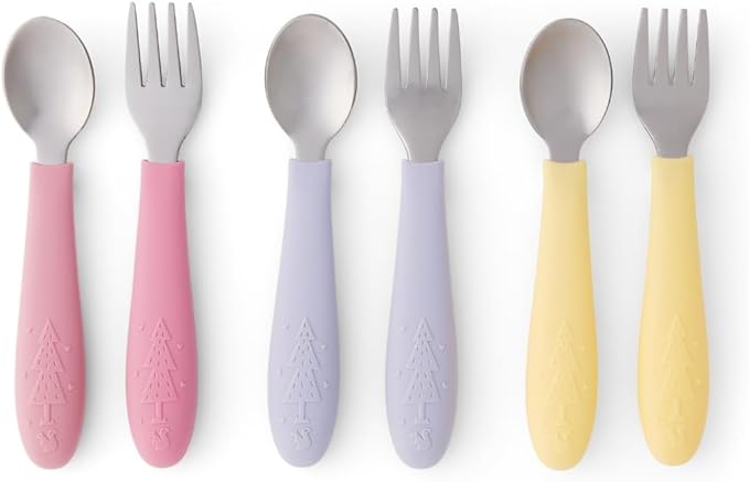 Elk and Friends Kids Silverware with Silicone Handle.