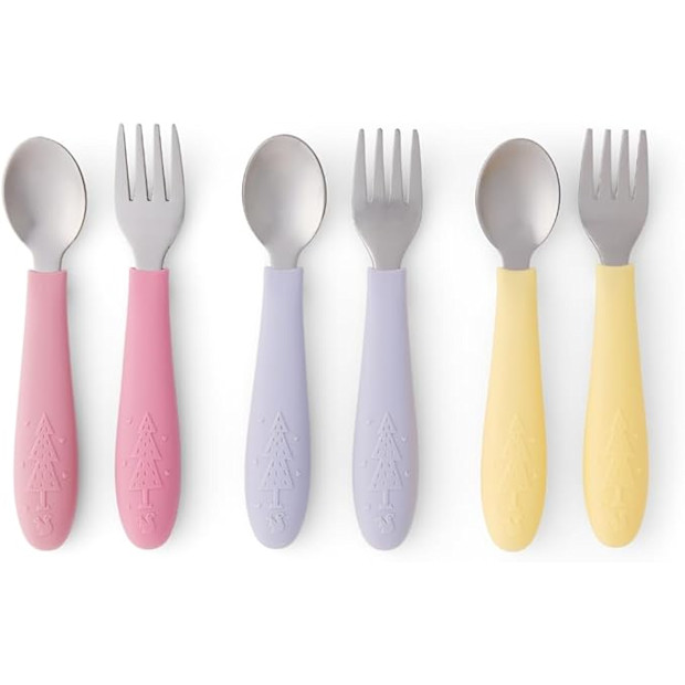Elk and Friends Kids Silverware with Silicone Handle.