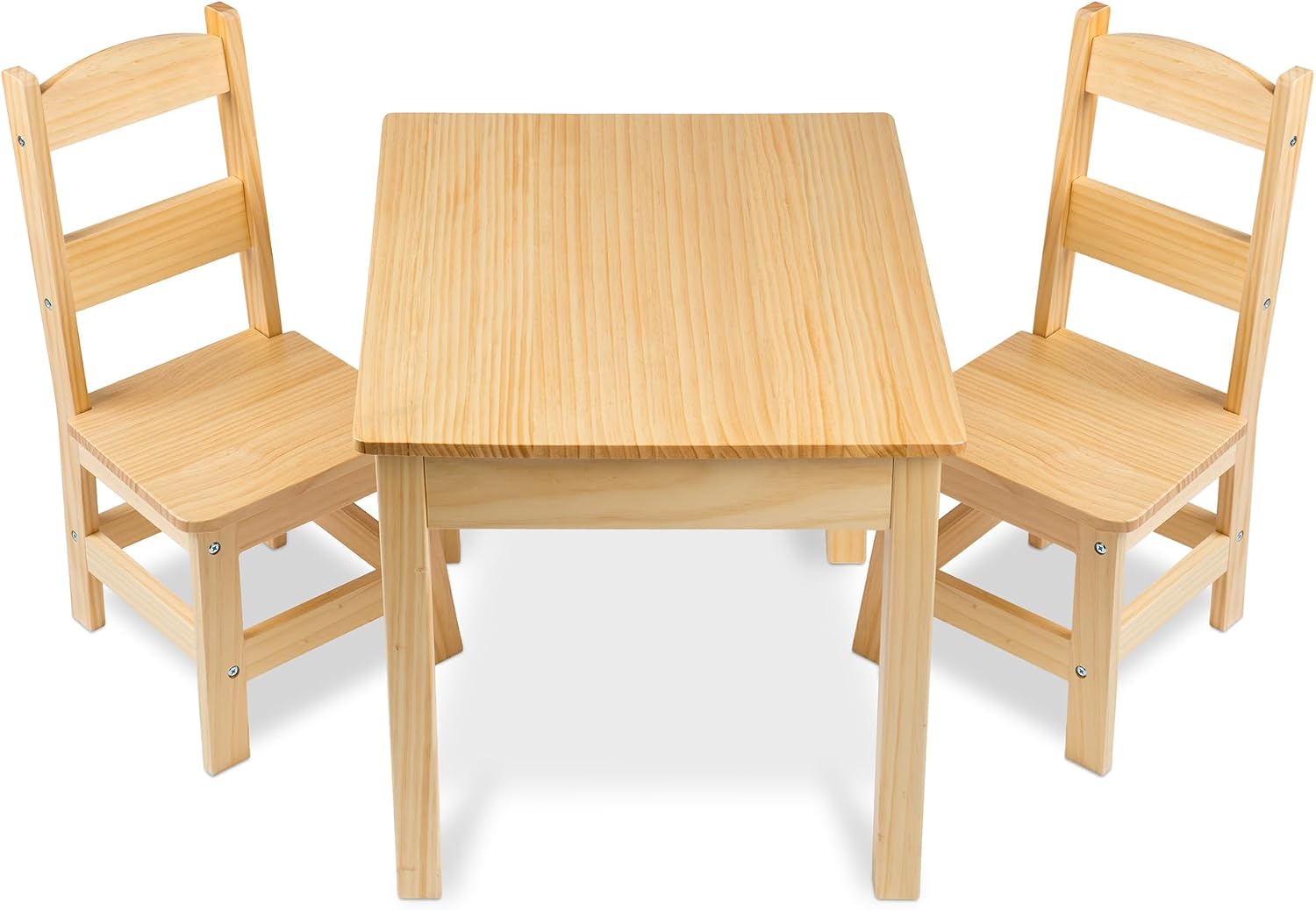 Solid Wood Table and 2 Chairs Playroom Furniture.