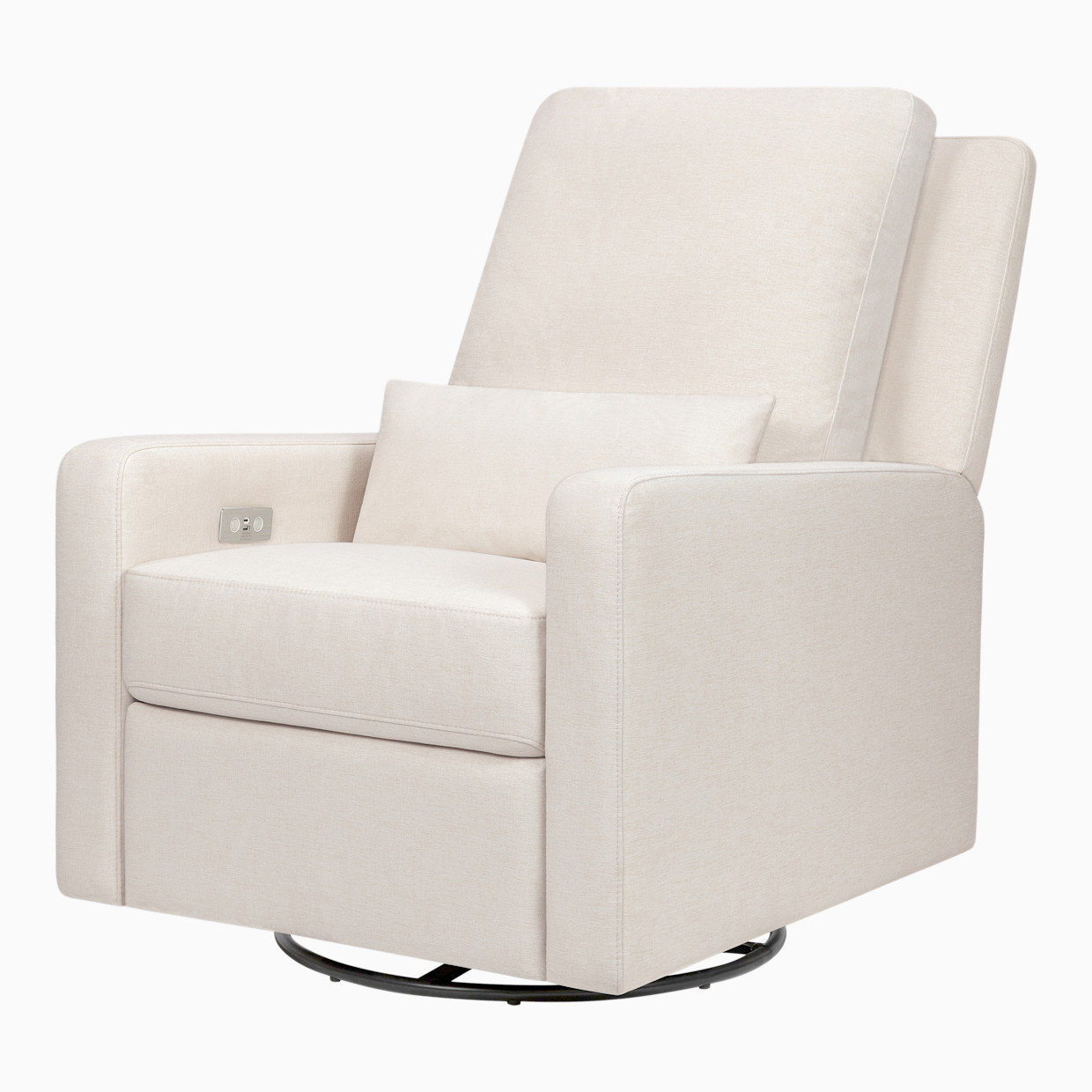 babyletto Sigi Electronic Recliner and Swivel Glider - Performance Cream Eco-Weave.