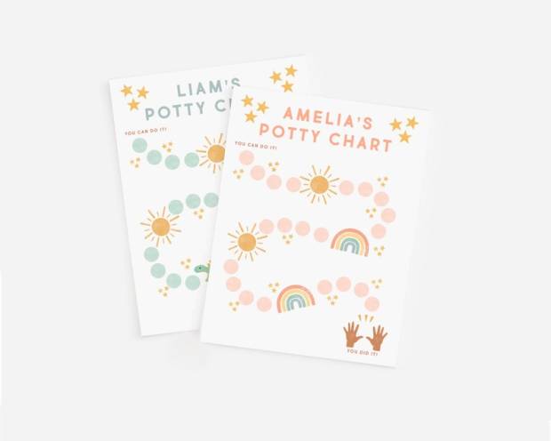 Lily and Threads Editable Potty Chart.