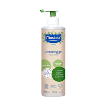 Mustela Certified Organic Cleansing Gel - Natural Hair & Body Wash with Olive Oil & Aloe Vera - For Baby, Kid & Adult - Fragrance Free, Tear Free, Vegan & Biodegradable - 13.52 fl. oz.