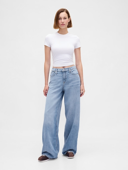 GAP Mid Rise UltraSoft Baggy Jeans.