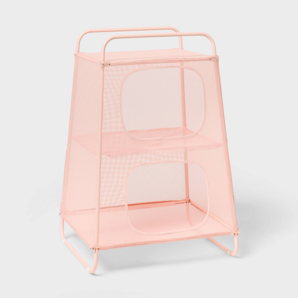 Kids' Mesh Plush and Toy Storage Tower Pink.