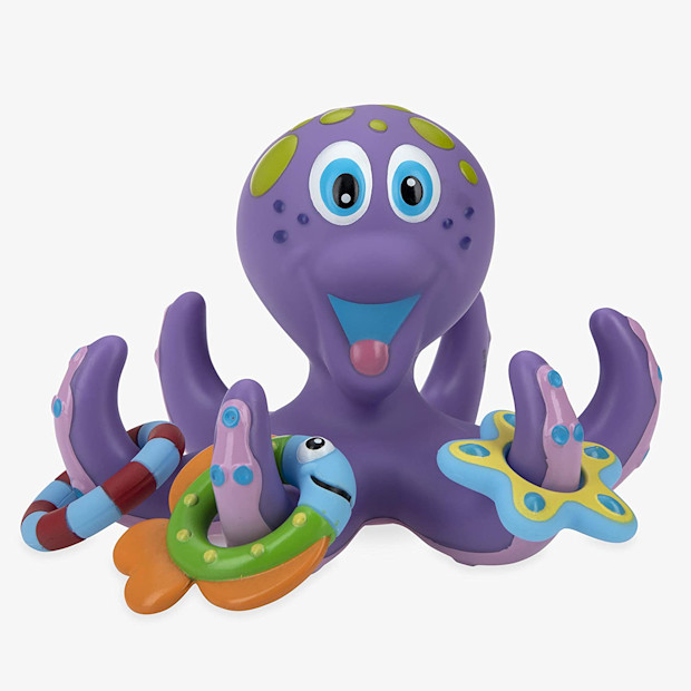 Nuby Floating Purple Octopus with 3 Hoopla Rings.