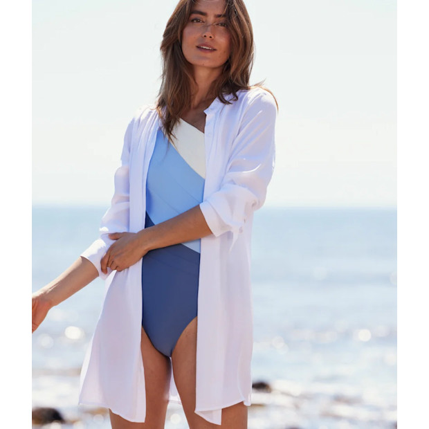 Summersalt The Silky Luxe Short Effortless Shirtdress Cover-Up.
