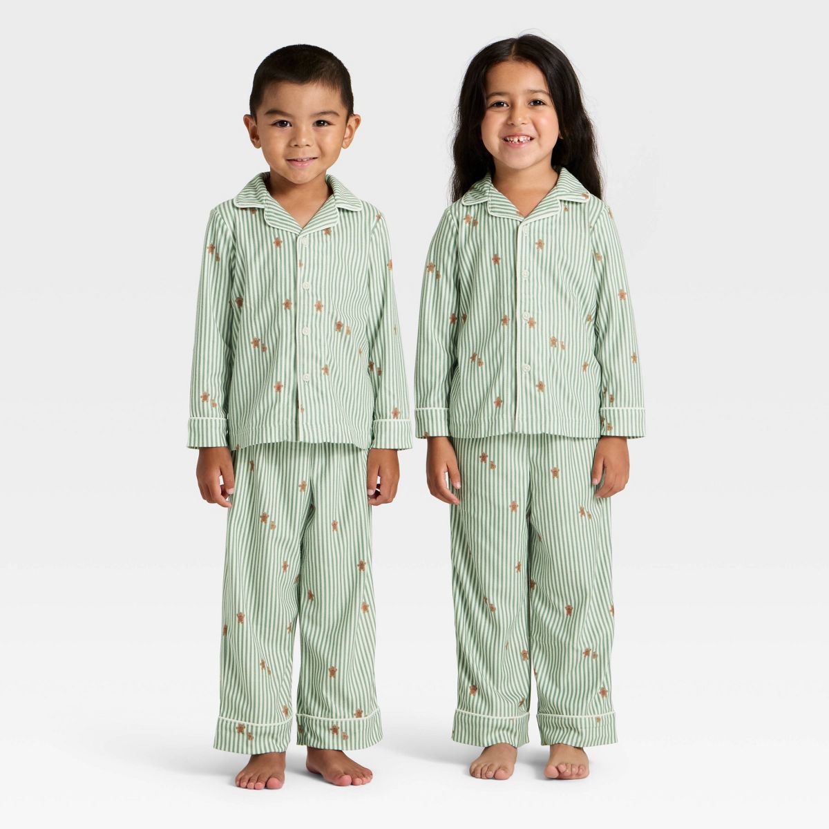 Gingerbread Striped Matching Family Pajamas.