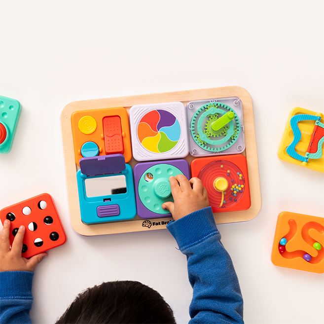 Fat Brain Toys PlayTab Modular, Sensory Activity Board for Babies and Toddlers.
