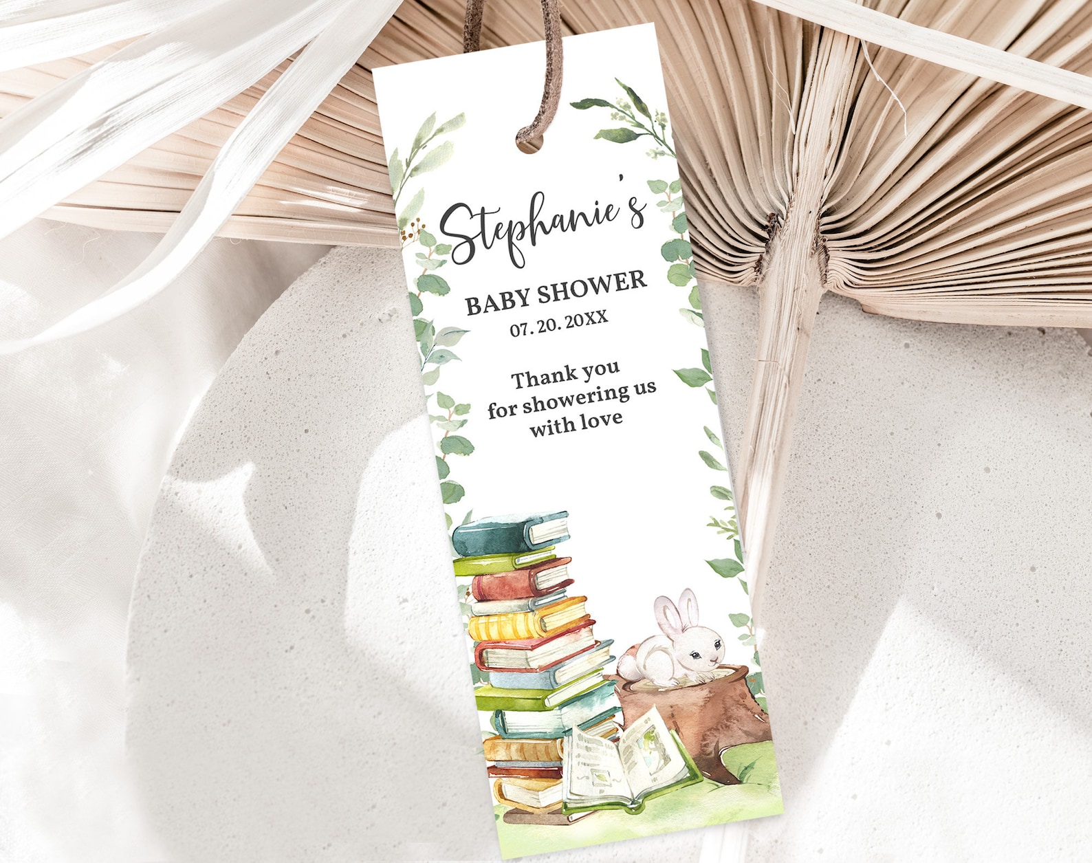 Storybook Baby Shower Bookmark Template.