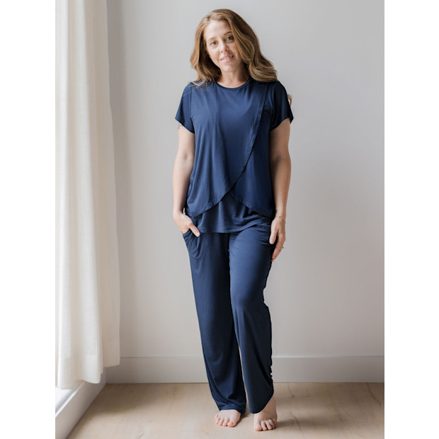 Tulip Hem Short Sleeve Maternity & Nursing Pajama Set.