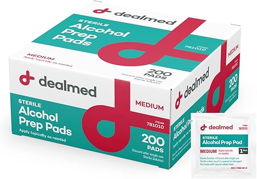 Dealmed Sterile Alcohol Prep Pads.