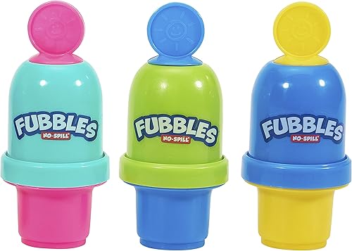 Fubbles No-Spill Bubble Tumbler for Babies Toddlers (3-Pack).