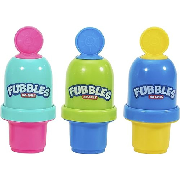 Fubbles No-Spill Bubble Tumbler for Babies Toddlers (3-Pack).