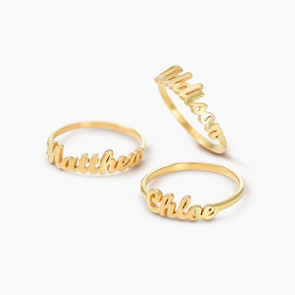 Oak & Luna The One Name Ring - Gold Vermeil.