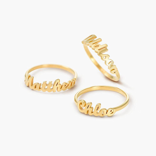Oak & Luna The One Name Ring - Gold Vermeil.