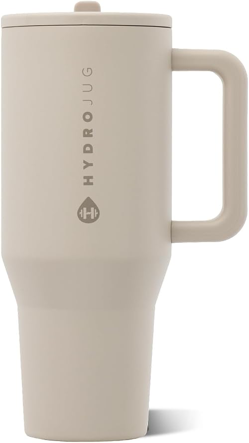HydroJug Traveler 32oz, Insulated Water Bottle with Handle, Dune.