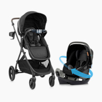 Evenflo Shyft Intuiti+ Travel System Featuring Revolve180 LiteMax™ NXT Rotating Rear-Facing Lightweight Preemie and Infant Car Seat with SensorySoothe 3-30 lbs. (Dubhan Black)