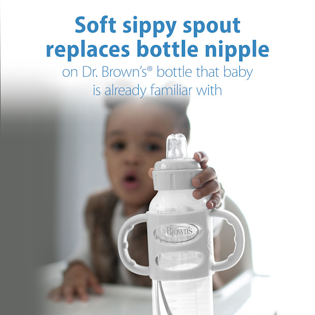 Dr. Brown's Narrow Sippy Spout Bottle with Silicone Handles.