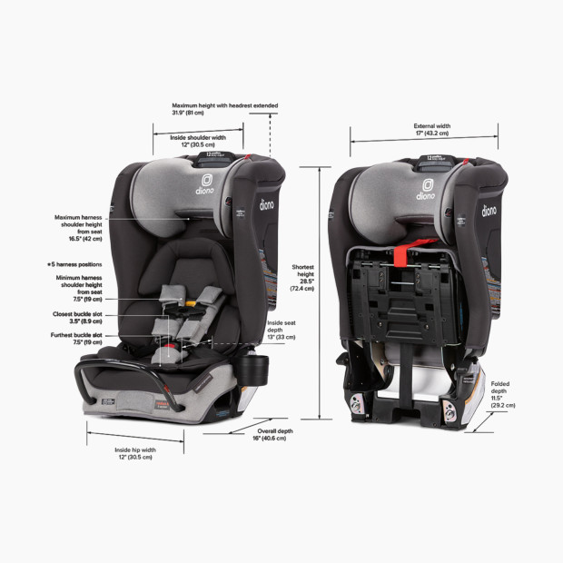 Diono Radian 3RXT SafePlus All-in-One Convertible Car Seat - Gray Slate.