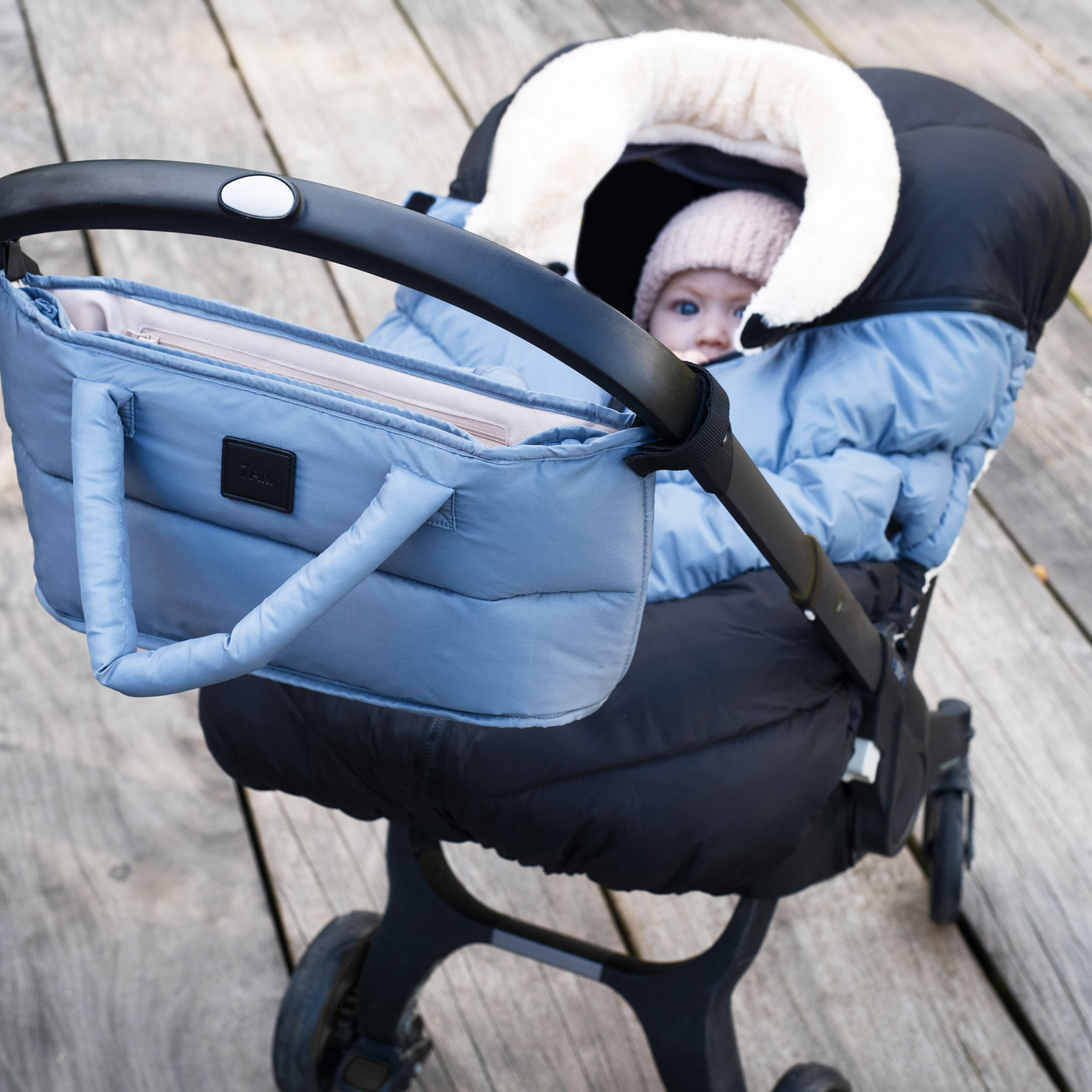 7AM Enfant Stroller Organizer - Ash Blue.