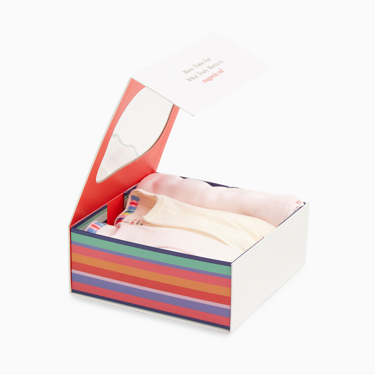 Magnetic Me Pointelle Organic Magnetic 3 Piece Gift Set - Cotton Candy Pointelle, 0-3 M.