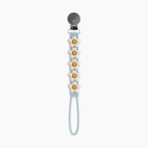 Loulou Lollipop Beadless Silicone Pacifier Clip (Daisy, Blue)