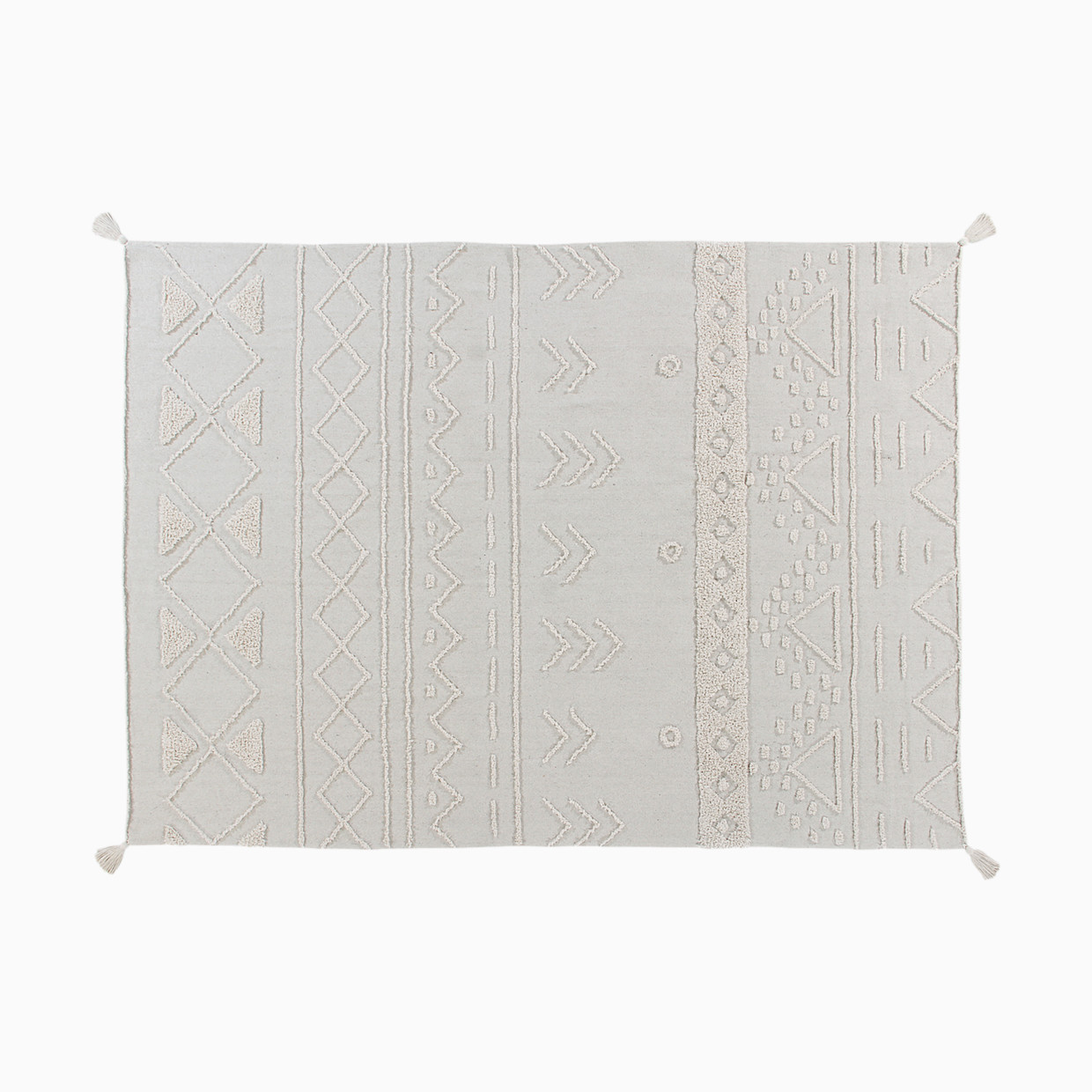 Lorena Canals Tribu Washable Rug - Natural, 4’ 7” X 6’ 7”.