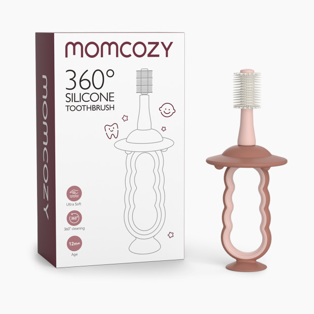 Momcozy Momcozy 360 Silicone Baby Toothbrush, Toddler Toothbrush - Pink.