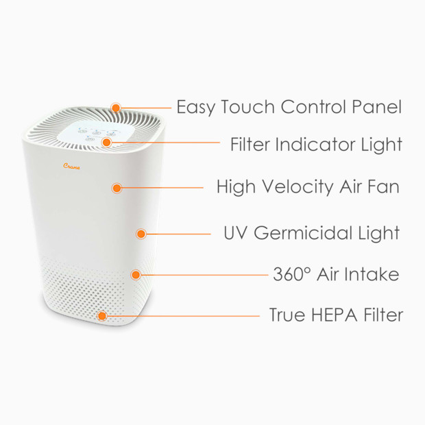 Crane Standard True HEPA Tower Air Purifier.