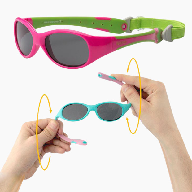 Real Shades Explorer Polarized Sunglasses - Aqua/Pink, 0-24 Months.