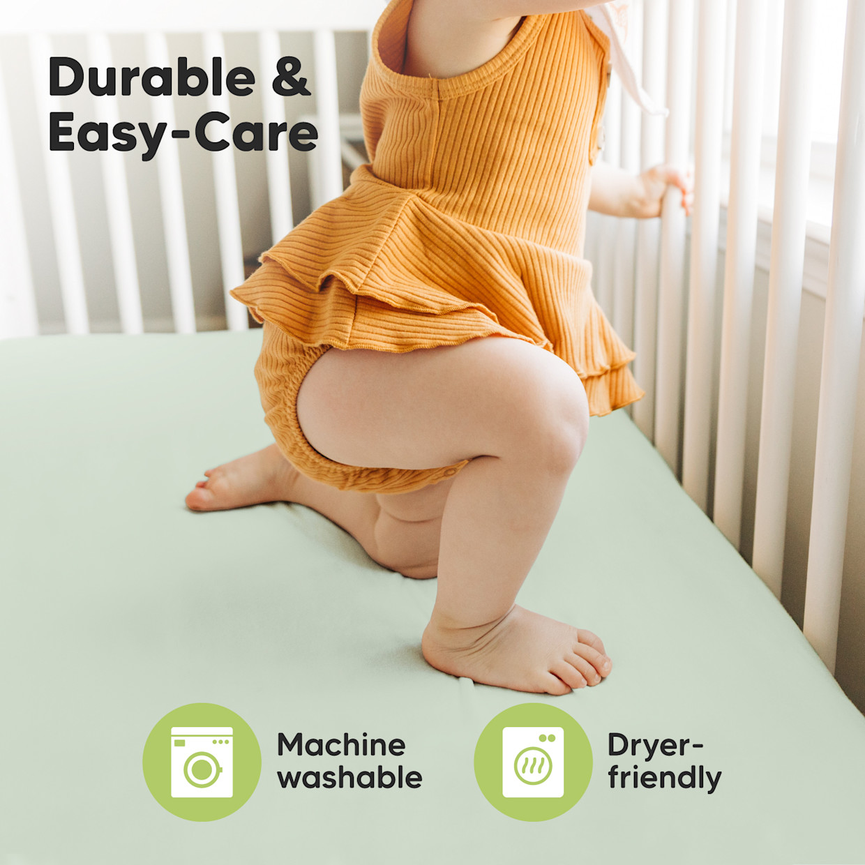 KeaBabies Isla Bamboo Viscose Fitted Crib Sheets - Sage.