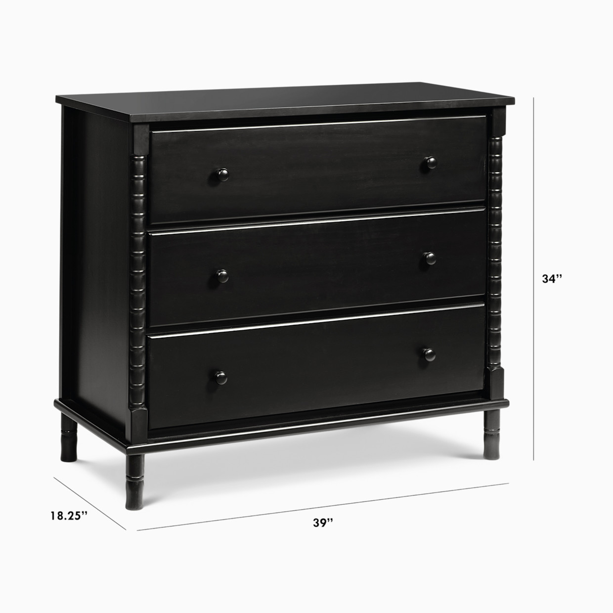 daVinci Jenny Lind Spindle 3-Drawer Dresser - Ebony.