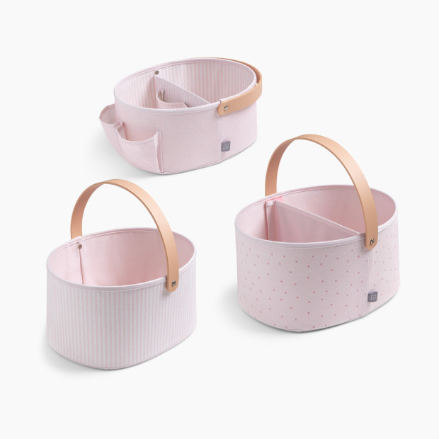 Delta Children babyGap 3-Pack Nested Fabric Storage Bins with Handles - Pink.