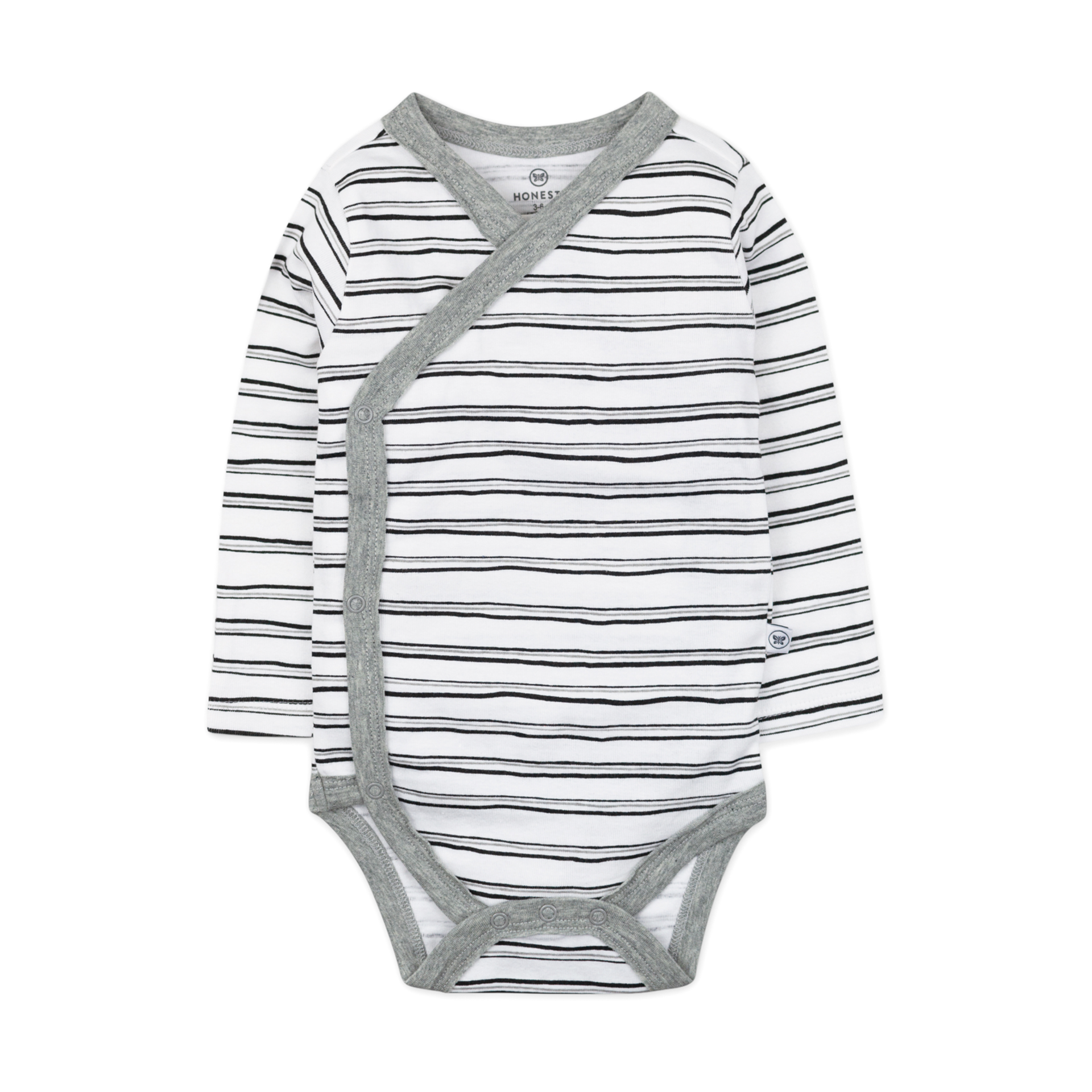 Honest Baby Clothing 3-Pack Organic Cotton Long Sleeve Side Snap Bodysuits.