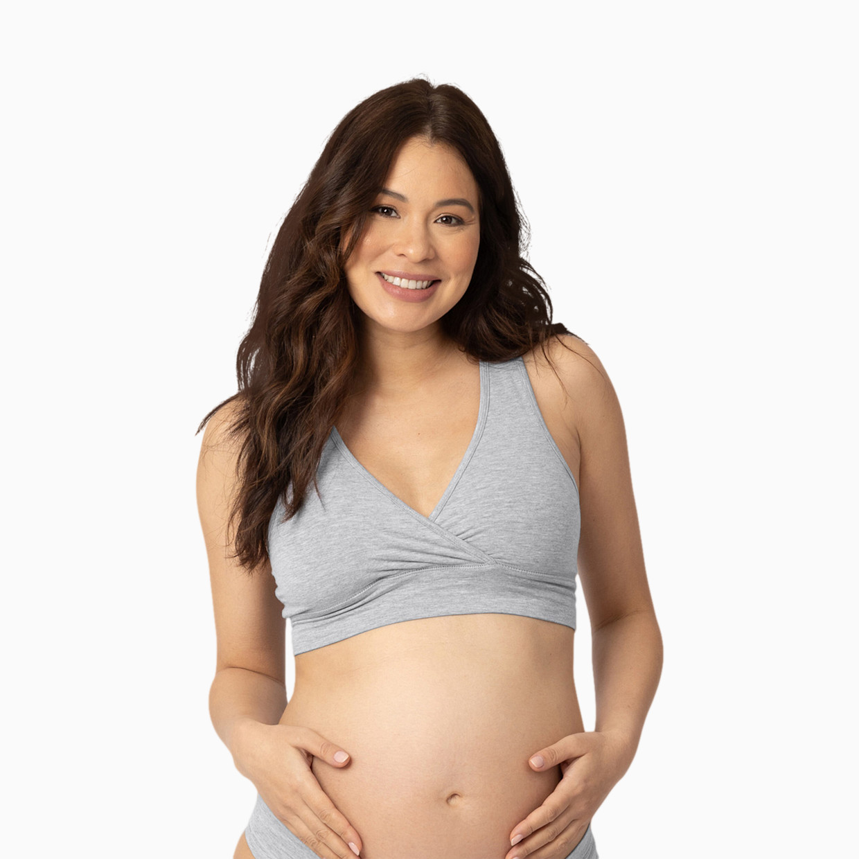 Kindred Bravely French Terry Racerback Nursing & Sleep Bra - Grey Heather, 1X.