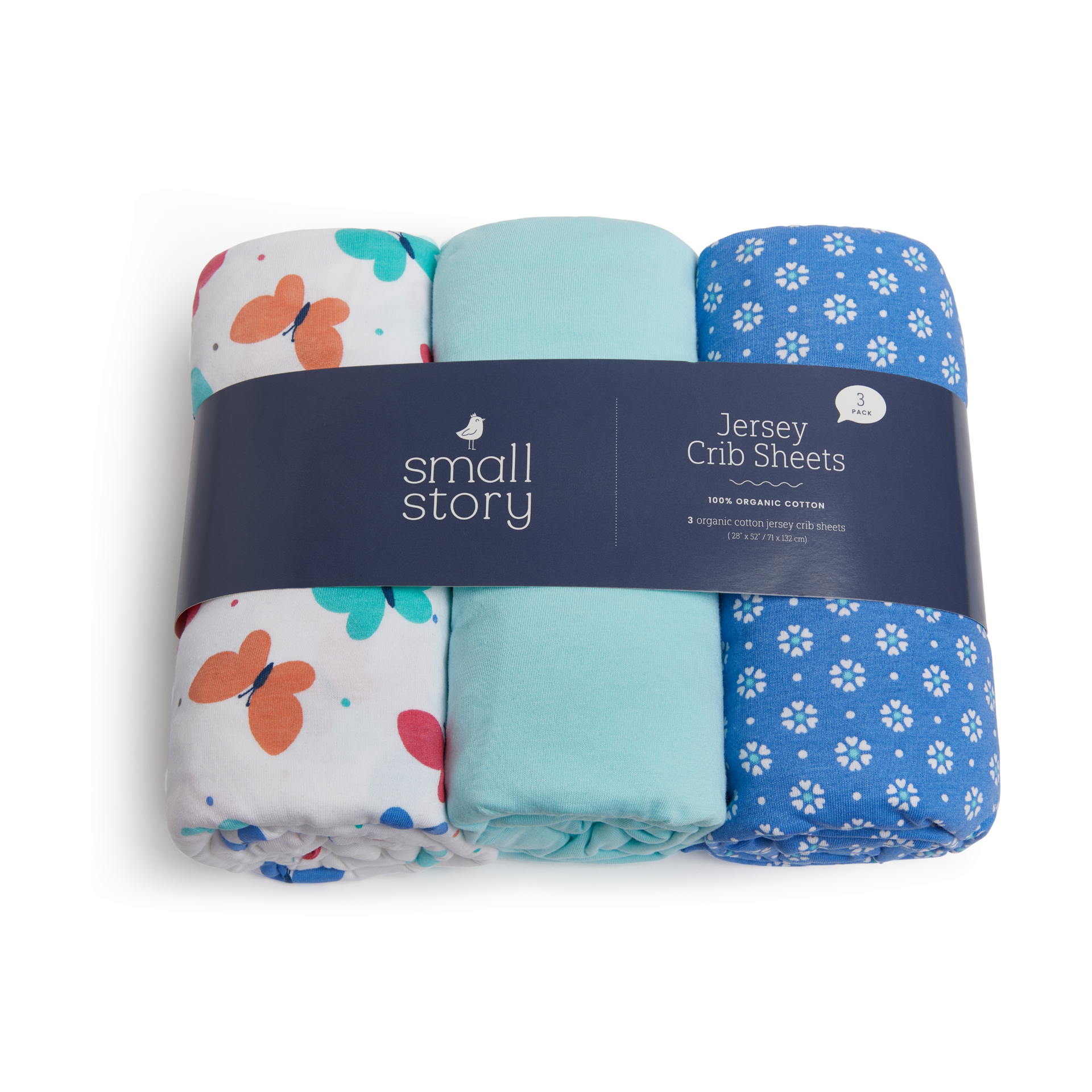 Small Story Organic Cotton Jersey Crib Sheets (3 Pack).