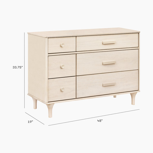 babyletto Lolly 6-Drawer Double Dresser - Washed Natural.