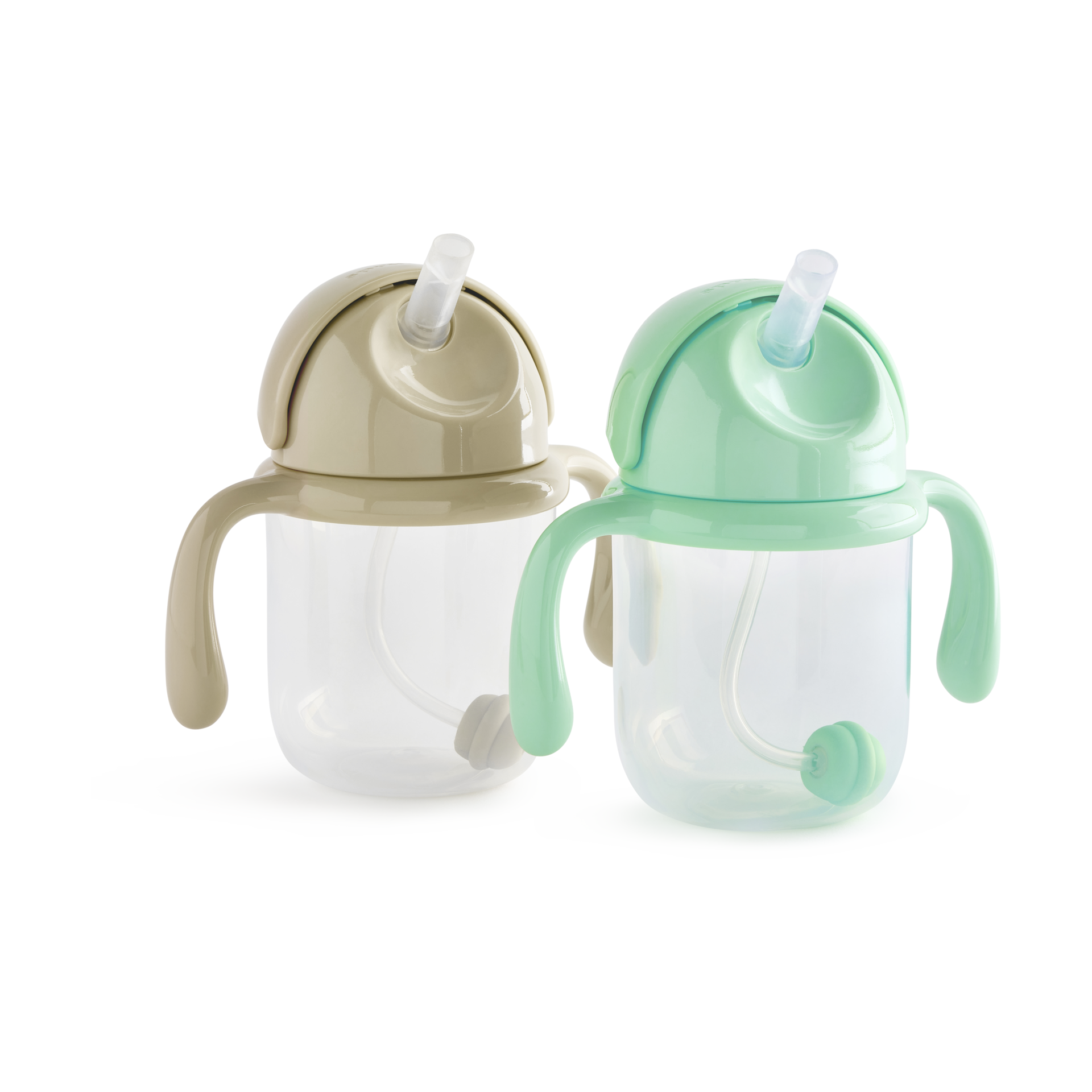 Sprucely Weighted Straw Sippy Cup (2 Pack) - Green/Sand, 8 Oz.
