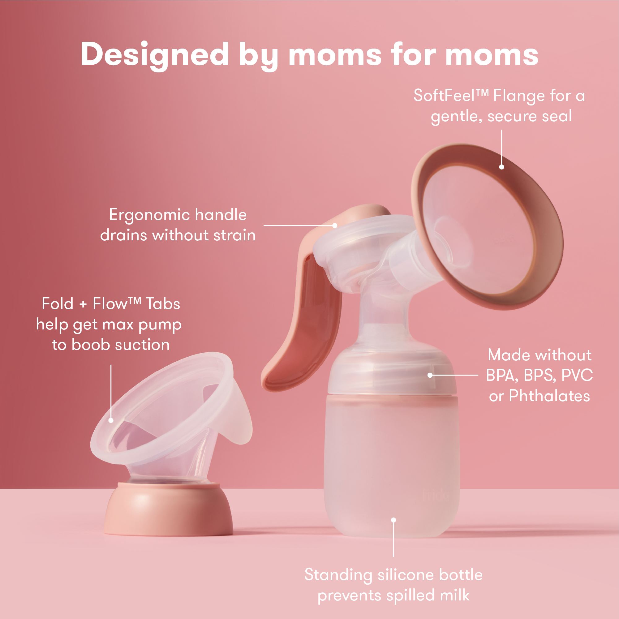 Frida Mom 2-in-1 Manual Breast Pump - White.