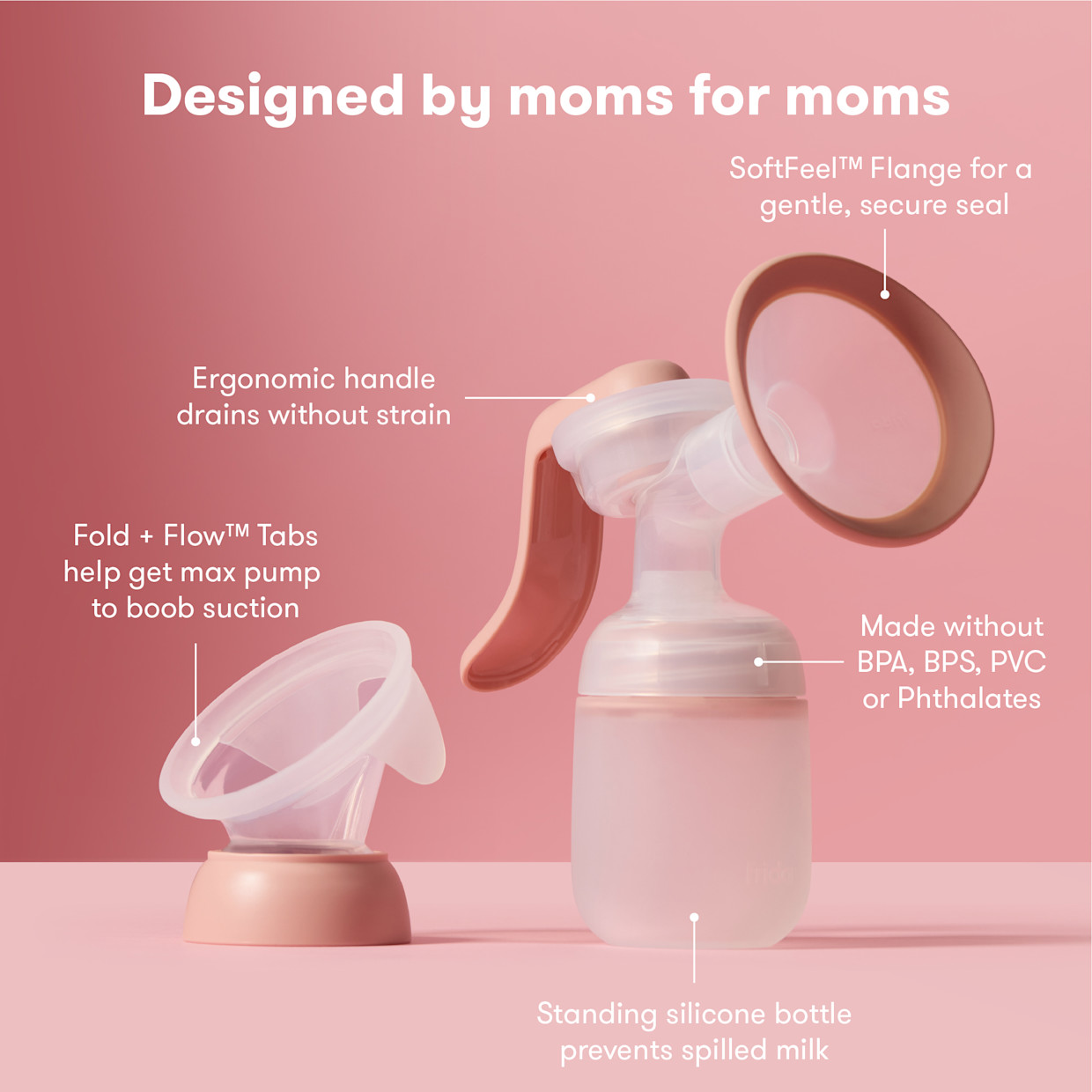Frida Mom 2-in-1 Manual Breast Pump - White.