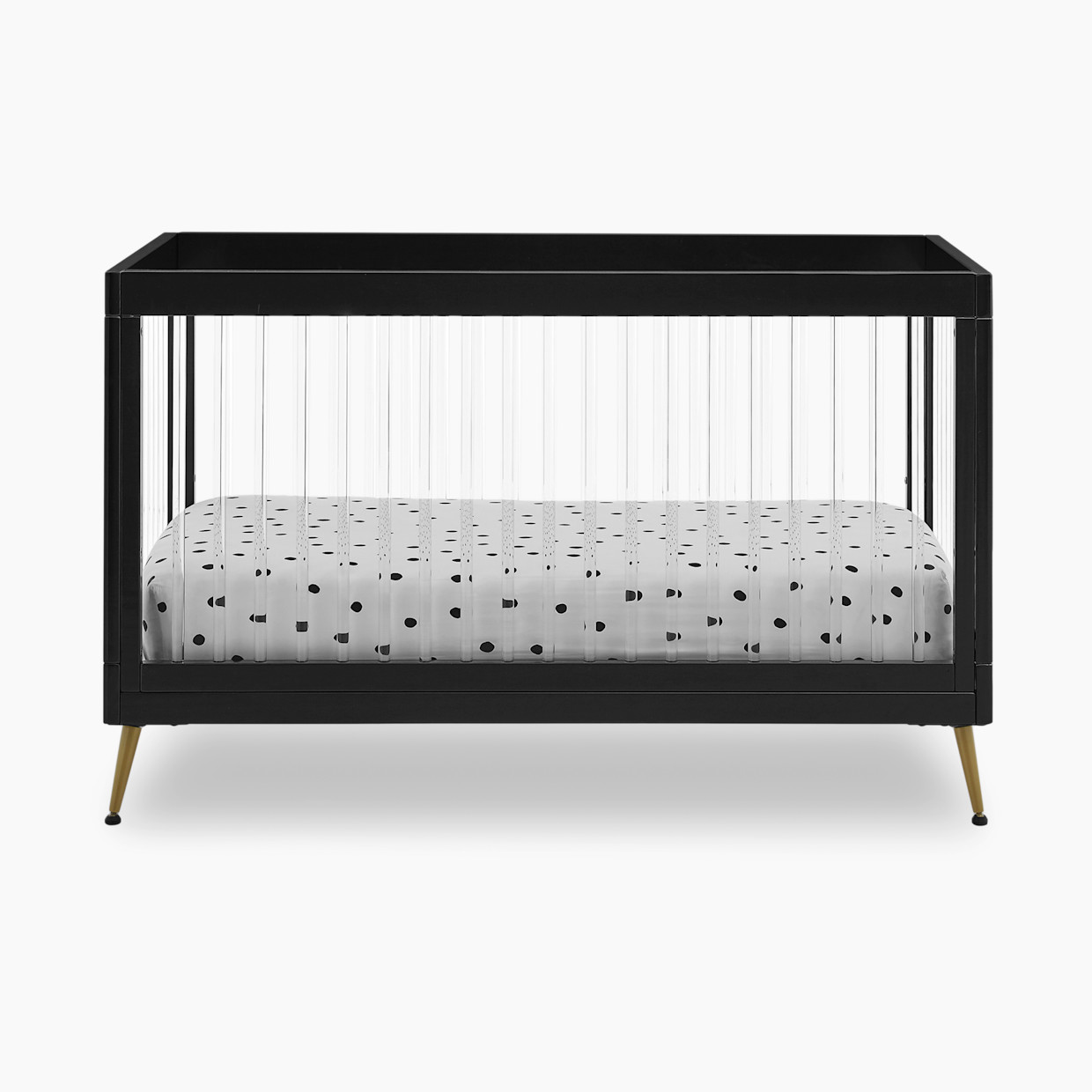 Delta Children Sloane 4-in-1 Acrylic Convertible Crib - Black Ebony/Bronze.