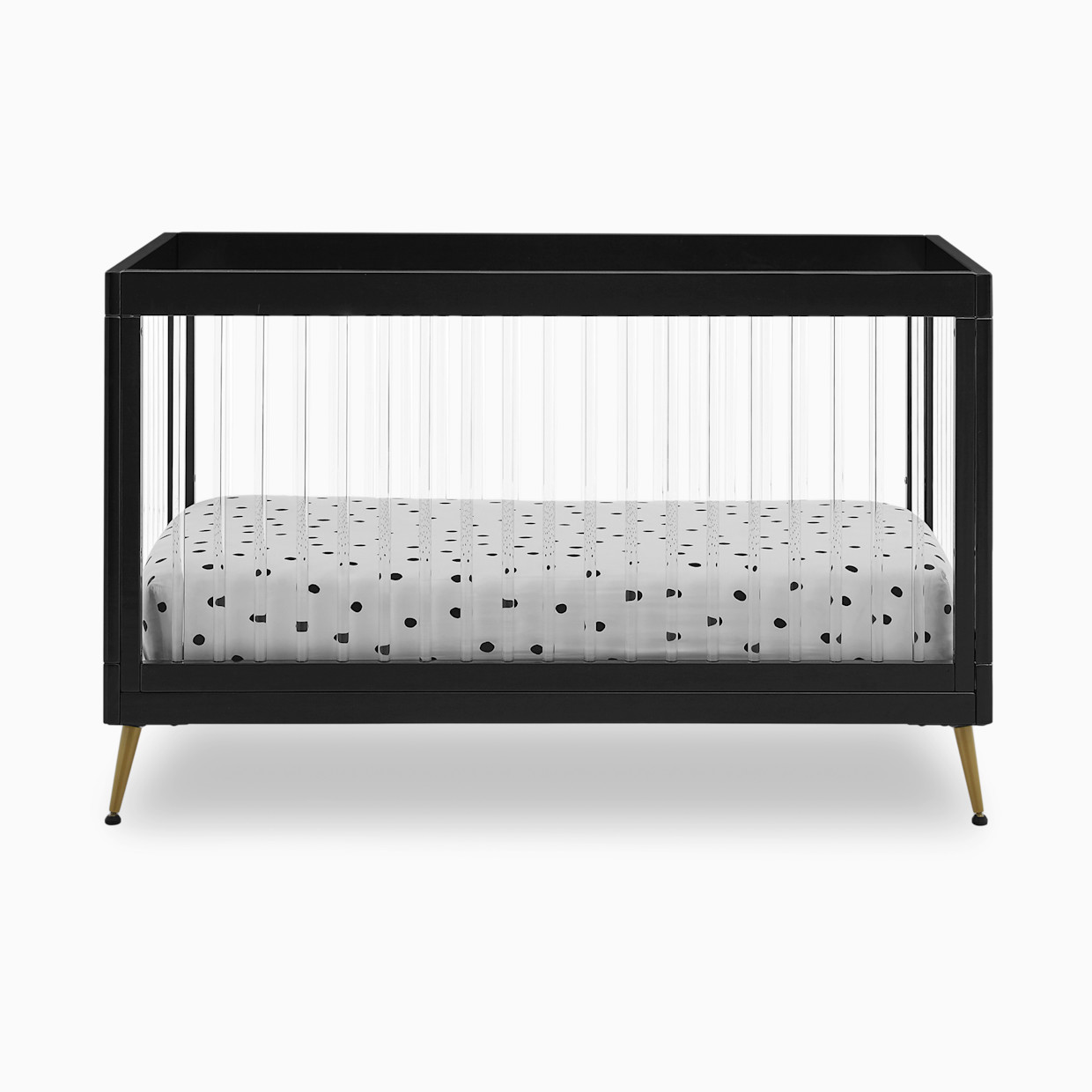 Delta Children Sloane 4-in-1 Acrylic Convertible Crib - Black Ebony/Bronze.